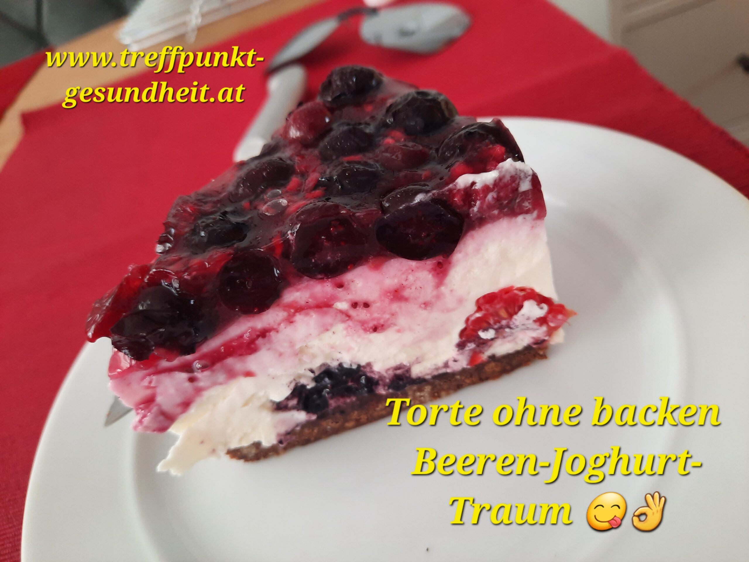 Joghurt-Himbeer-Torte Anschnitt